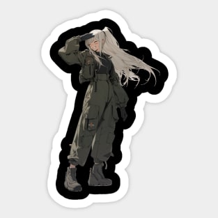 Anime Military Kawaii Girl Sticker